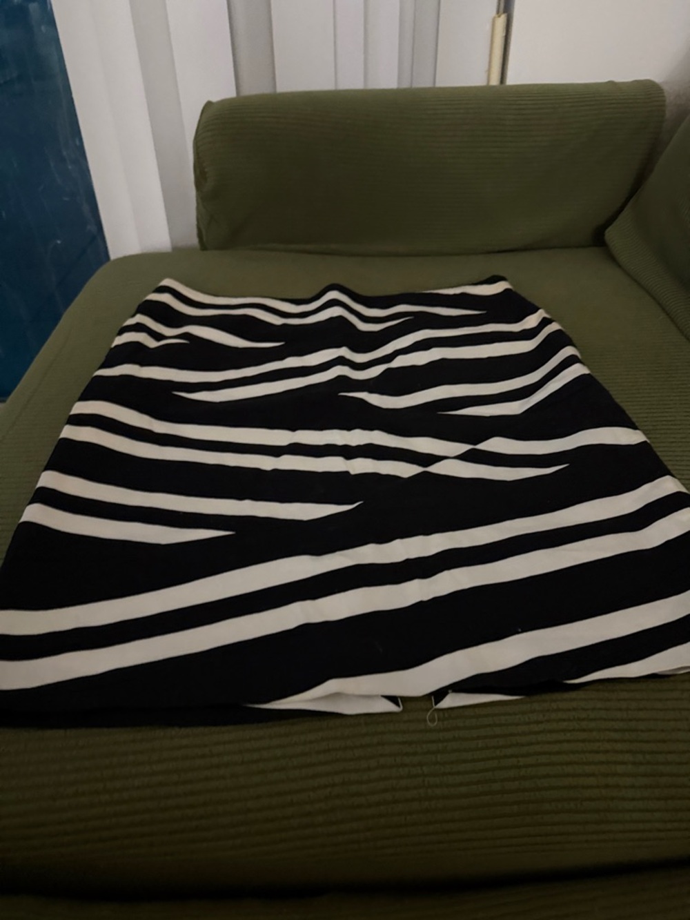 White House Black Market Black and White Striped Mini Skirt